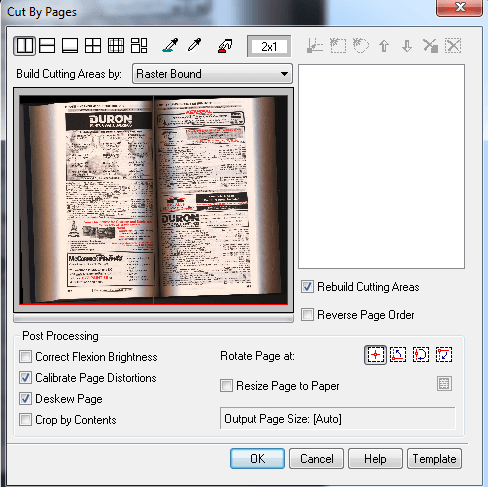 Cutting a double page scan Cutting a double page scan
